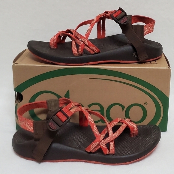 𝅺CHACO ZX/3 Yampo Stardust Orange Toe Ring Outdoor Strappy Sandals 11 - Picture 1 of 16